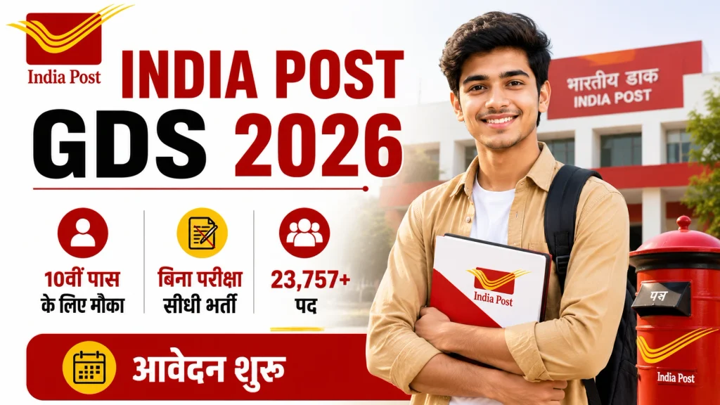 10वीं पास के लिए निकली बम्पर भर्ती, बिना परीक्षा मिलेगी नौकरी 1 India Post GDS Bharti 2026